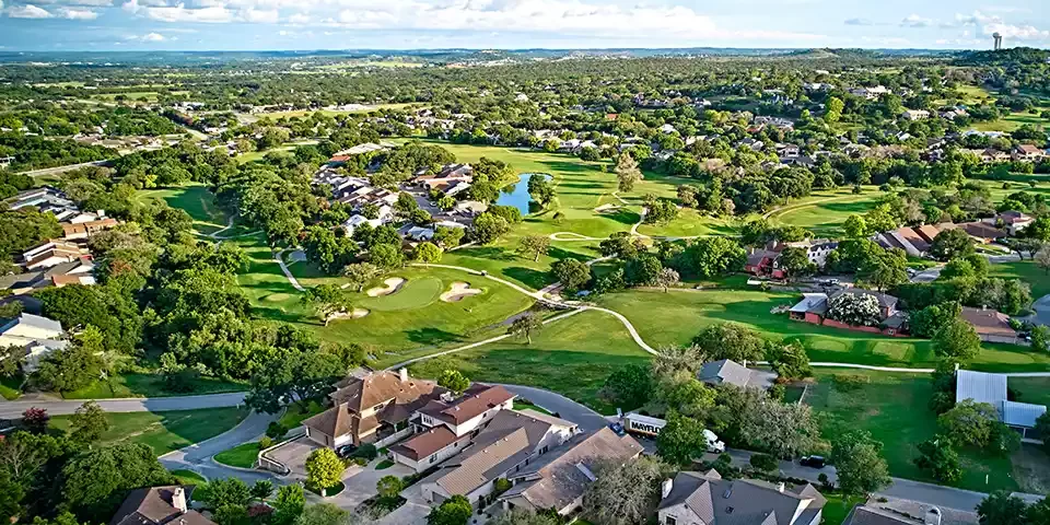 aerial view of austin texas for hoa management company