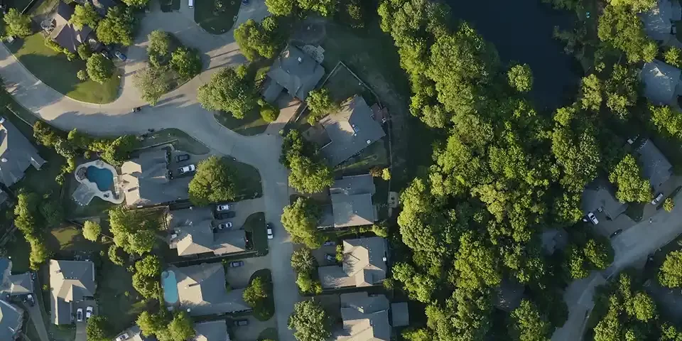 Dallas HOA Management Company - overhead view of neighborhood