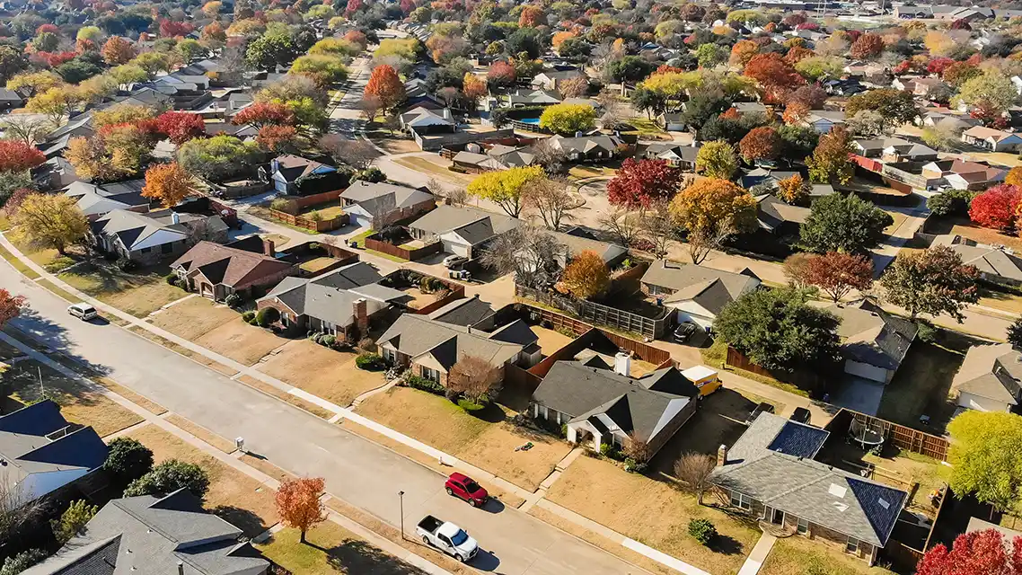 neighborhood-management-inc-denton-tx-aerial-view-autumn