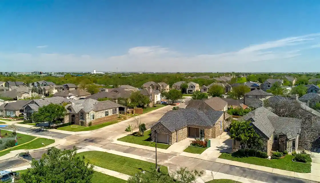 Aerial View Frisco TX Neighborhood