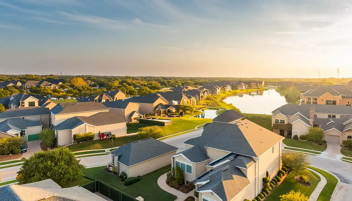 Allen TX Community Management - Aerial View Of Upscale Neighborhood