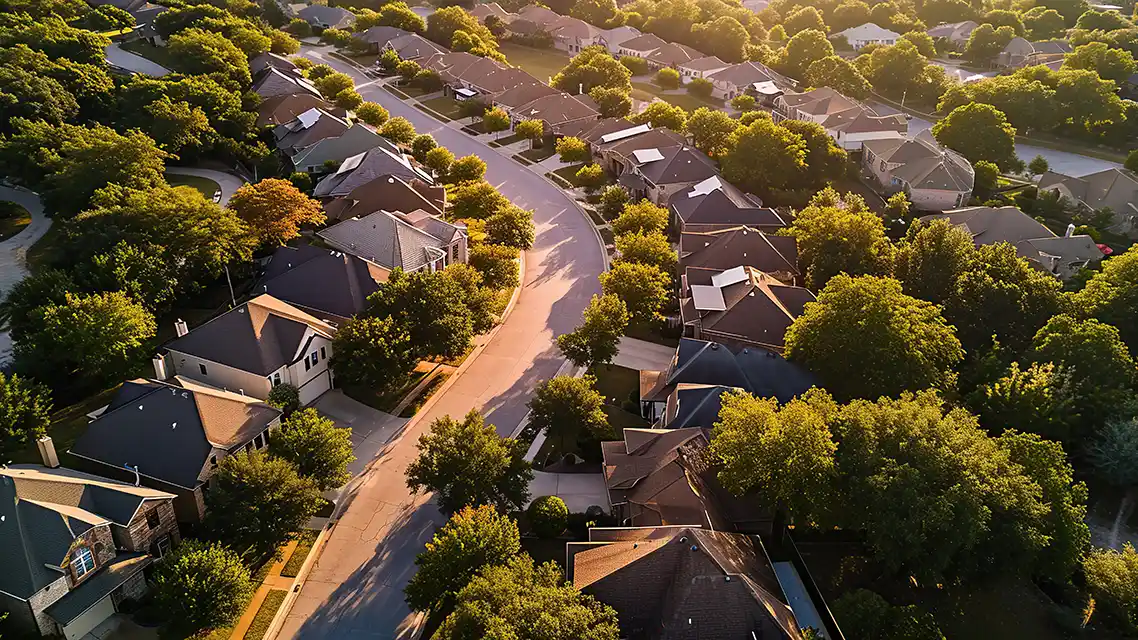 Dallas TX Community Management - Aerial View Of Cul De Sac